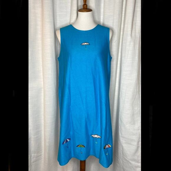 Y2K Richard Embroidered Umbrella Dress with Beads (M) - Picture 1 of 6